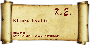 Klimkó Evelin névjegykártya