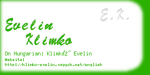 evelin klimko business card